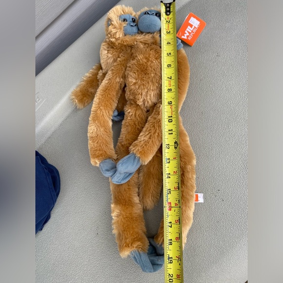 Wild Republic Hanging Monkey Plush Gray Brown Langur Stuffed Animal Mom & Baby - Picture 8 of 8